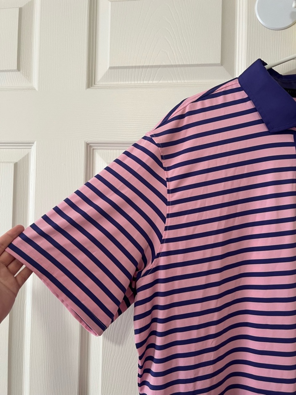 Greyson Men’s Pink & Purple Striped Performance Golf Polo Size XXL - Picture 2 of 10